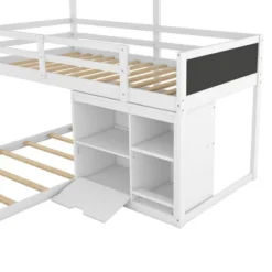 Twin Size L-shaped Wood Triple Bunk Bed With Storage Cabinet, Ladder And Blackboard-ModernLuxe 17 Twin Size L-shaped Wood Triple Bunk Bed With Storage Cabinet, Ladder And Blackboard-ModernLuxe -Kiddo Land Store GUEST ddddd968 28a3 488b b309 eab0d40e0265