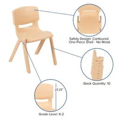 Emma And Oliver 2 Pack Plastic Stack School Chair With 13.25"H Seat, K-2 School Chair -Kiddo Land Store GUEST e692b49a c809 4b9c bc72 afb8f69426cc