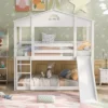 Twin Over Twin House Shaped Bunk Bed With Convertible Slide And Ladder-ModernLuxe -Kiddo Land Store GUEST ea890d2e 4aa4 42de 8fb8 27e0969482b9