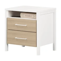 Munich 2 Drawer Nightstand - White/Soft Elm - South Shore -Kiddo Land Store GUEST ee832656 4a0f 47a8 94e9 7b293e4c9fc9