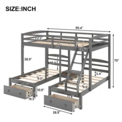 Full Over Twin & Twin Bunk Bed, Gray - ModernLuxe 12 Full Over Twin & Twin Bunk Bed, Gray - ModernLuxe -Kiddo Land Store GUEST f17a7836 1fb9 4c01 82db 42a62d1ff019