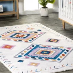 NuLOOM Marj Southwestern Kids Machine Washable Area Rug -Kiddo Land Store GUEST f1ea7b4c 936f 4522 bc27 adfa807e03c5