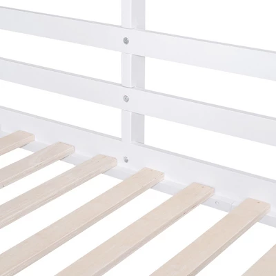 Twin Over Twin Bunk Bed With Roof, Window, Guardrails And Ladder - ModernLuxe 11 Twin Over Twin Bunk Bed With Roof, Window, Guardrails And Ladder - ModernLuxe - Image 9