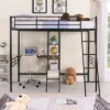 Twin Size Metal Loft Bed With Built-in Desk And Shelves - ModernLuxe 1 Twin Size Metal Loft Bed With Built-in Desk And Shelves - ModernLuxe -Kiddo Land Store GUEST f600d17c 00b1 4431 b521 71650d498733