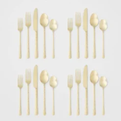 20pc Cherryfield Champagne Flatware Set - Threshold™ -Kiddo Land Store GUEST f6924981 0d4b 401a 85b9 7da17569d4aa