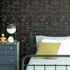 Star Wars R2D2 Geometric Peel And Stick Wallpaper Copper - RoomMates