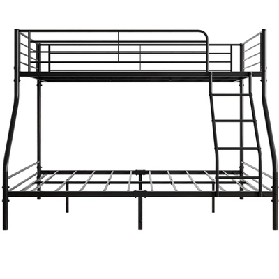 Twin-Over-Full Metal Bunk Bed With Ladder And Enhanced Upper-Level Guardrail, Black-ModernLuxe 5 Twin-Over-Full Metal Bunk Bed With Ladder And Enhanced Upper-Level Guardrail, Black-ModernLuxe - Image 3