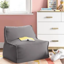 Armless Lounge Kids' Chair Gray - Pillowfort™