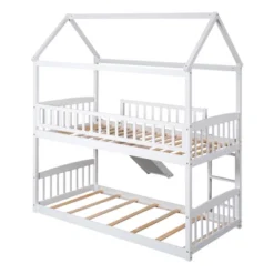 House Shape Twin Over Twin Bunk Bed With Slide - ModernLuxe -Kiddo Land Store GUEST fb4c7f2d 3d74 44b0 b2f4 b49290a2def6