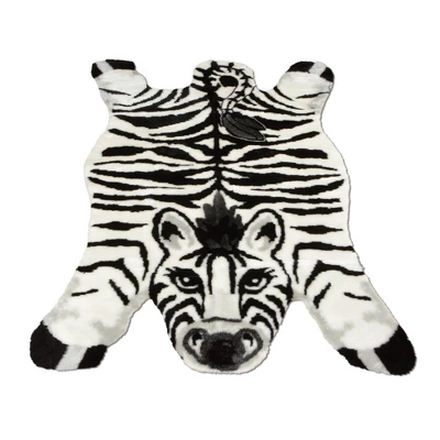 Walk On Me Faux Fur Super Soft Kids Zebra Rug Tufted With Non-slip Backing Area Rug 7 Walk On Me Faux Fur Super Soft Kids Zebra Rug Tufted With Non-slip Backing Area Rug - Image 5