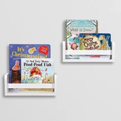 2pk Kids' 10" Floating Wall Mount Bookshelf Set White - RiverRidge Home 23 2pk Kids' 10" Floating Wall Mount Bookshelf Set White - RiverRidge Home -Kiddo Land Store GUEST fe817720 8317 4443 9e28 6e054c23eaba